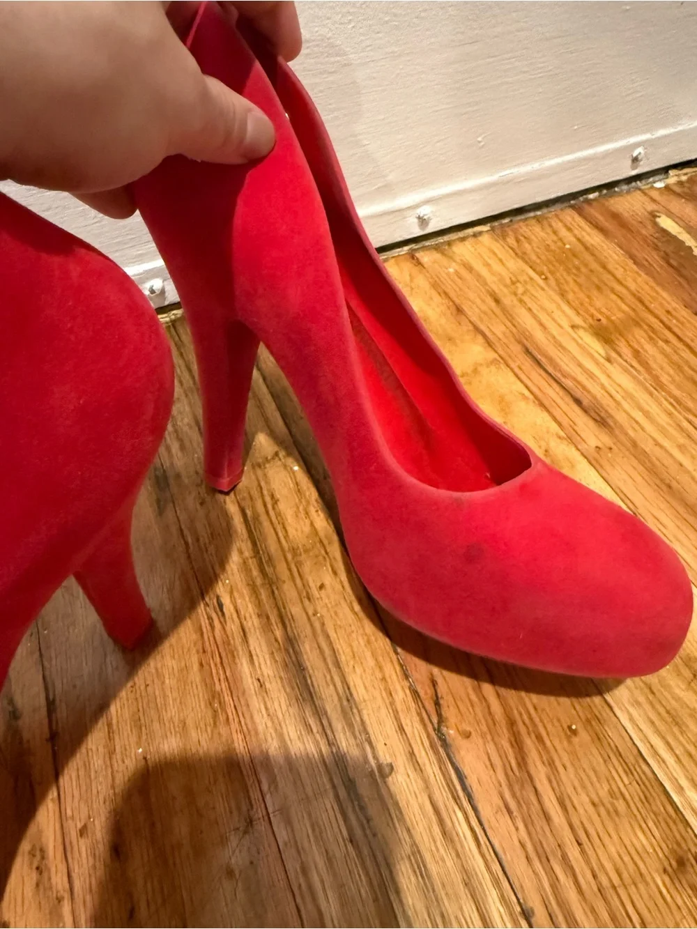 Vivienne Westwood x Melissa size 8 comfy Red Round-Toe High Heels